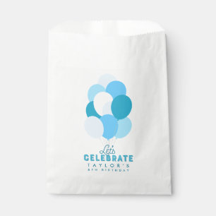 Blue Balloons Let's Celebrate Any Age Birthday Favour Bags