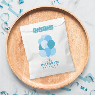 Blue Balloons Let's Celebrate Any Age Birthday Favour Bags