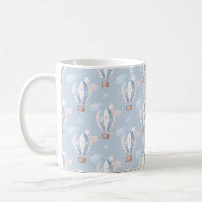 Blue Balloons Pattern Coffee Mug (Left)