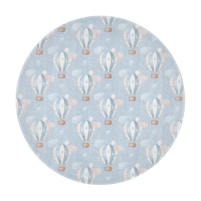 Blue Balloons Pattern Cutting Board (Front)