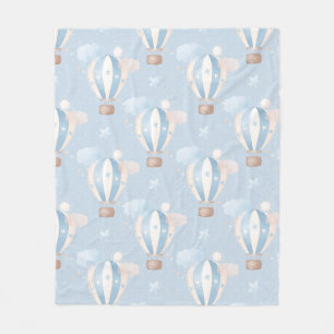 Blue Balloons Pattern Fleece Blanket
