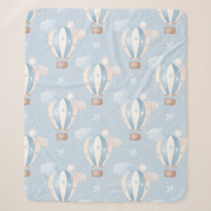 Blue Balloons Pattern Sherpa Blanket