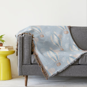 Blue Balloons Pattern Throw Blanket