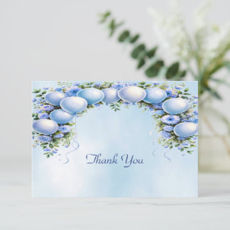 Blue Balloons Thank You Card