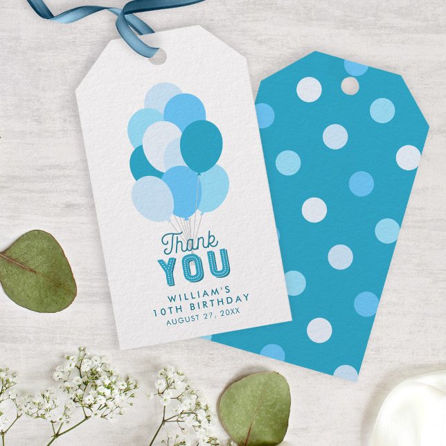 Blue Balloons Thank You Gift Tags (Creator Uploaded)