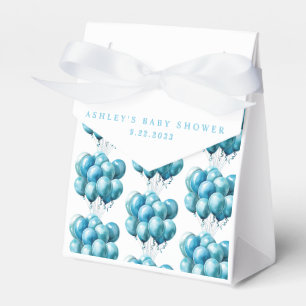 Blue Balloons Watercolor Boy Baby Shower Favour Box