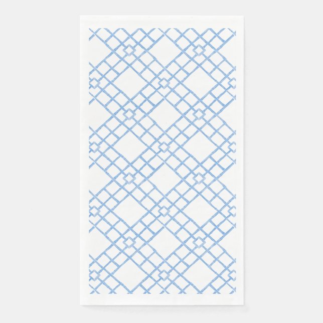 Blue Bamboo Lattice Paper Napkin (Front)