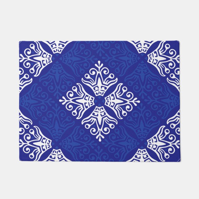 Blue Bandanna Design Doormat (Front)