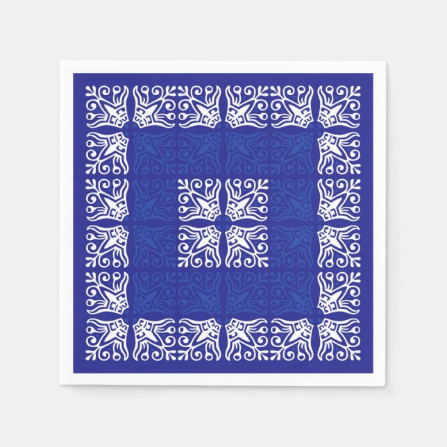 Blue Bandanna Design Napkin (Front)