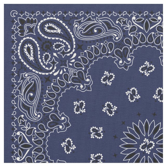Blue Bandanna Fabric (Close Up)