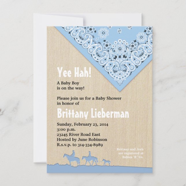 Blue Bandanna Invitation (Front)