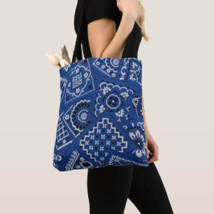 Blue Bandanna Tote Bag