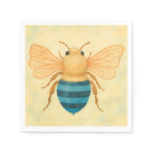 Blue banded bee napkin