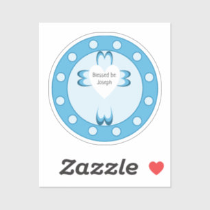 Blue Baptism Favour Sticker for Boys
