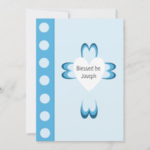 Blue Baptism Invitation for Boys
