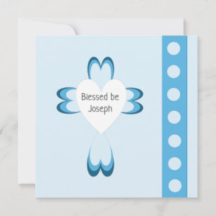 Blue Baptism Thank You Card for Boys
