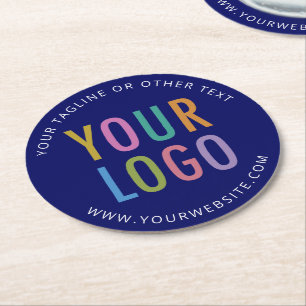 Blue Bar Coasters Custom Logo Bulk 50 pt Pulpboard