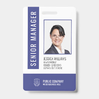 Blue Barcode Staff Employee ID Badge