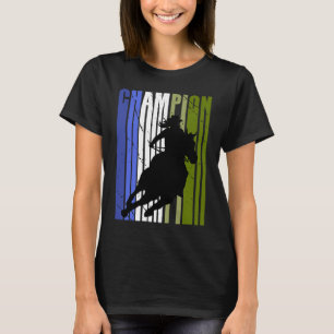 Blue Barrel Racing Champion Southern Womens Farm F T-Shirt