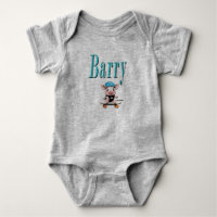 Blue Barry Name And Piggy Skateboarding,