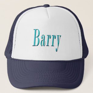 Blue Barry Name Logo, Trucker Hat