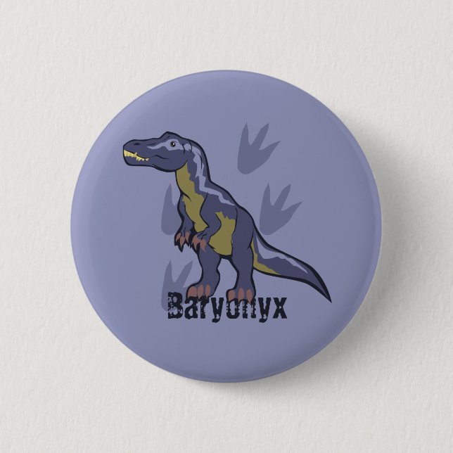 Blue Baryonyx 6 Cm Round Badge (Front)