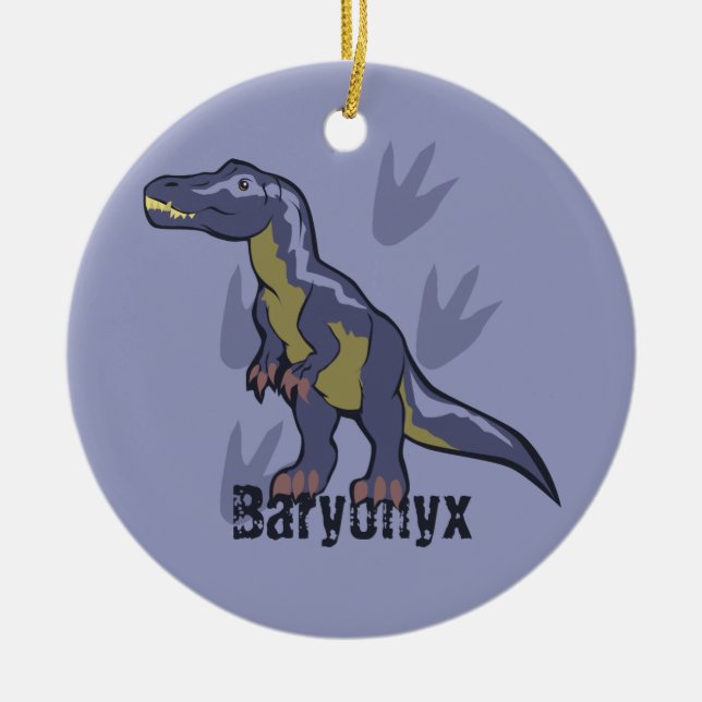 Blue Baryonyx Ceramic Tree Decoration (Front)
