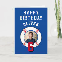 Blue Baseball Ball Kids Birthday Photo