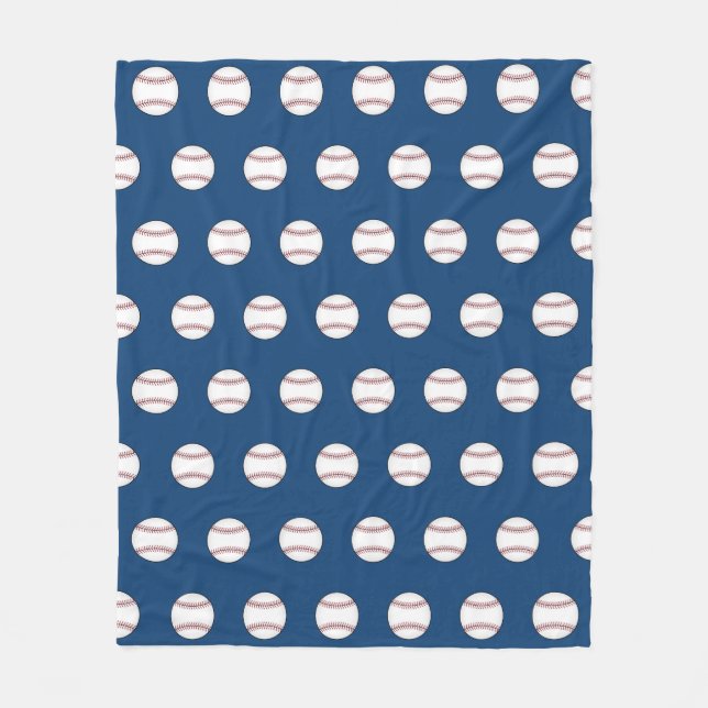 Blue Baseball Fleece Blanket (Front)