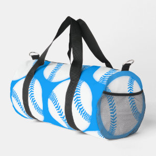 Blue Baseball Pattern Screwball Graphics Duffle Bag
