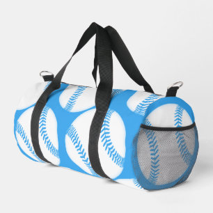 Blue Baseball Pattern Screwball Graphics Duffle Bag