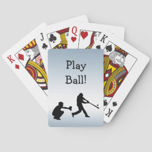 Blue Baseball Play Ball Playing Cards