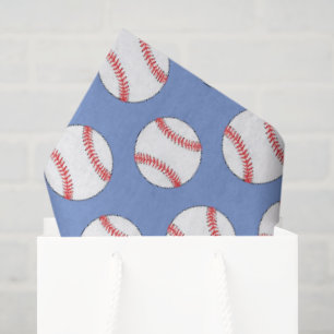Blue baseball sports pattern tissue paper