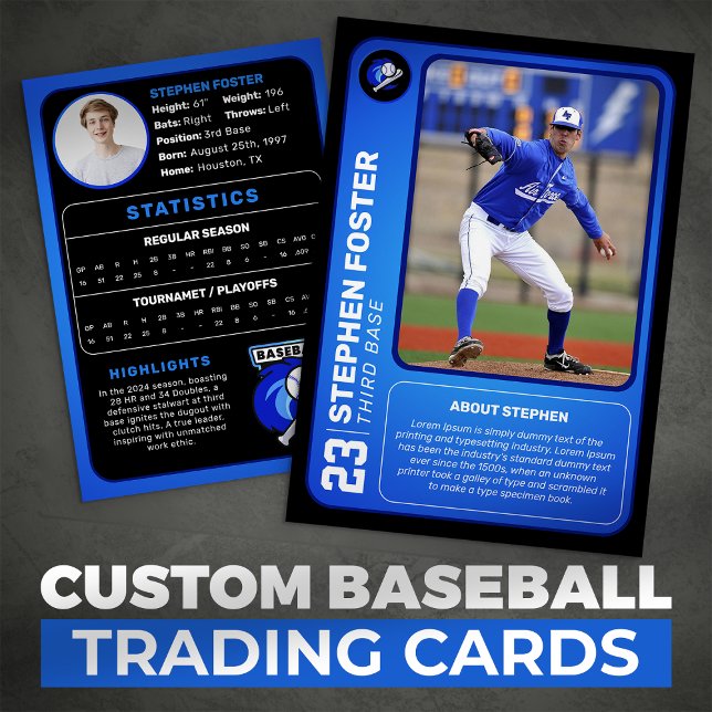 Blue Baseball Trading Card Gift Baseball Player  (Creator Uploaded)