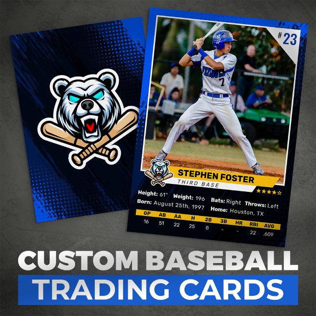 Blue Baseball Trading Card Photo Baseball Logo (Creator Uploaded)