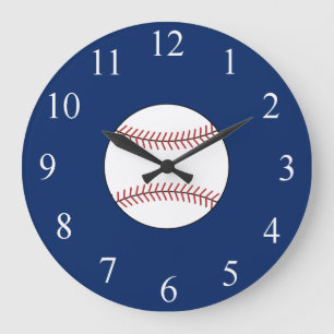 Blue Baseball Wall Clock