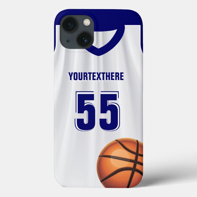 Blue Basket Ball Dress Name Number Case-Mate iPhone Case (Back)