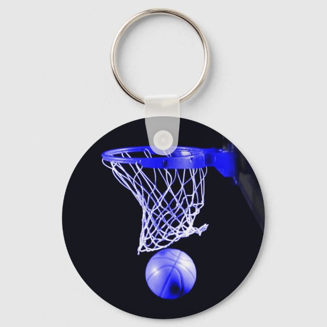 Blue Basketball Artwork Keychain (Front)