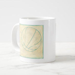 Blue Basketball by Chariklia Zarris Large Coffee Mug