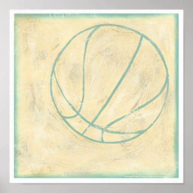 Blue Basketball by Chariklia Zarris Poster (Front)