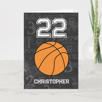 Blue Basketball Happy 22nd Birthday Card