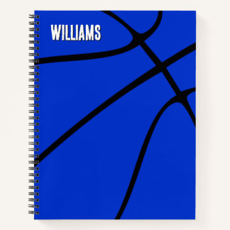 Blue Basketball Player Name or Text Custom Sports Notebook