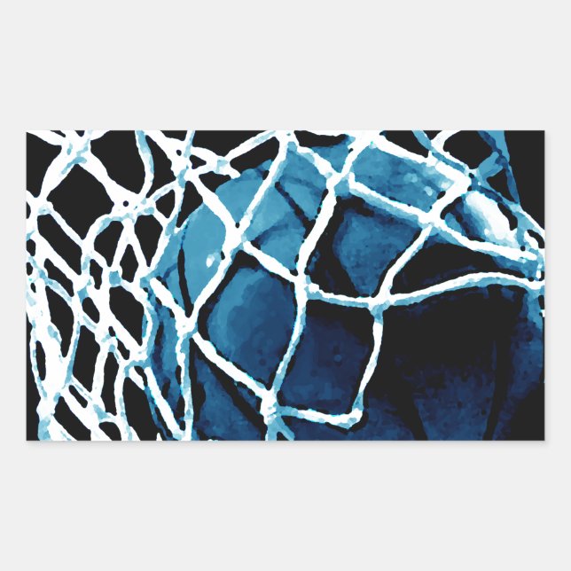 Blue Basketball Rectangular Sticker (Front)