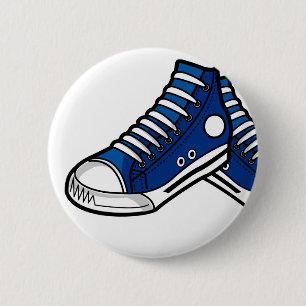 Blue Basketball Sneaker Button
