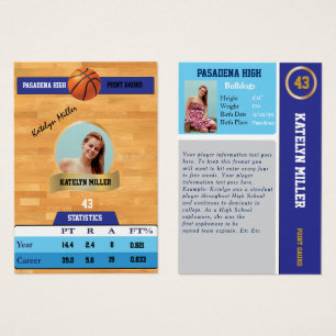 Blue Basketball Trading Sports Card w/ Autograph
