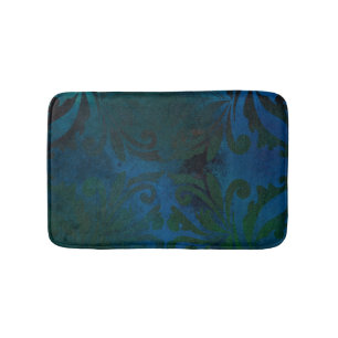blue bath mat