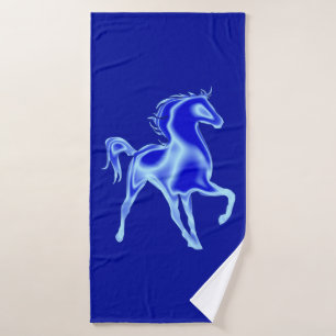 Blue Bath Towel Set with Horse or Choose Colour