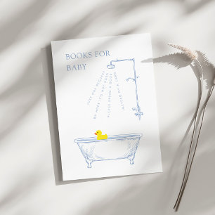 Blue Bathtub Duck Baby Shower Books For Baby Enclosure Card