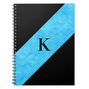 Blue Batik Black Monogrammed Notebook