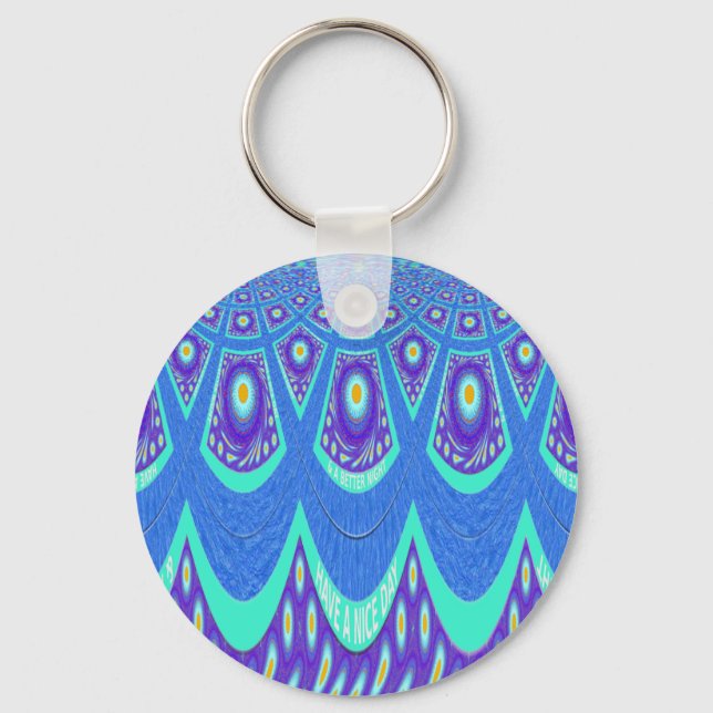 Blue batik key ring (Front)